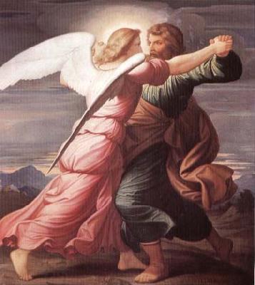 STEINLE, Edward Jakob von Jacob Wrestling with the Angel oil painting picture